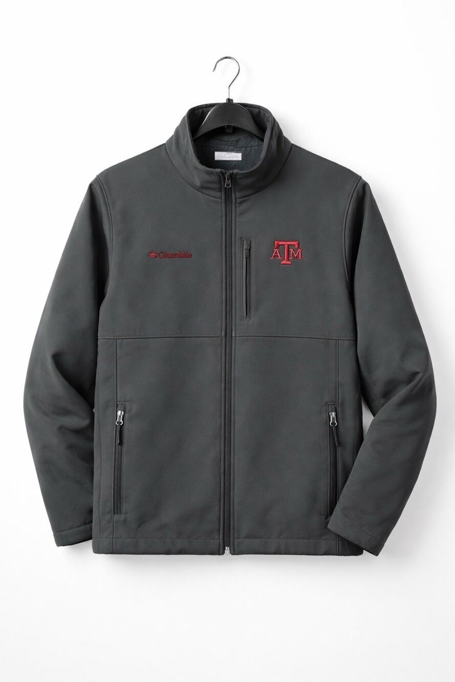 Texas A&M Aggies Jacket Mens Medium Gray Embroidered Fleece Lined Columbia